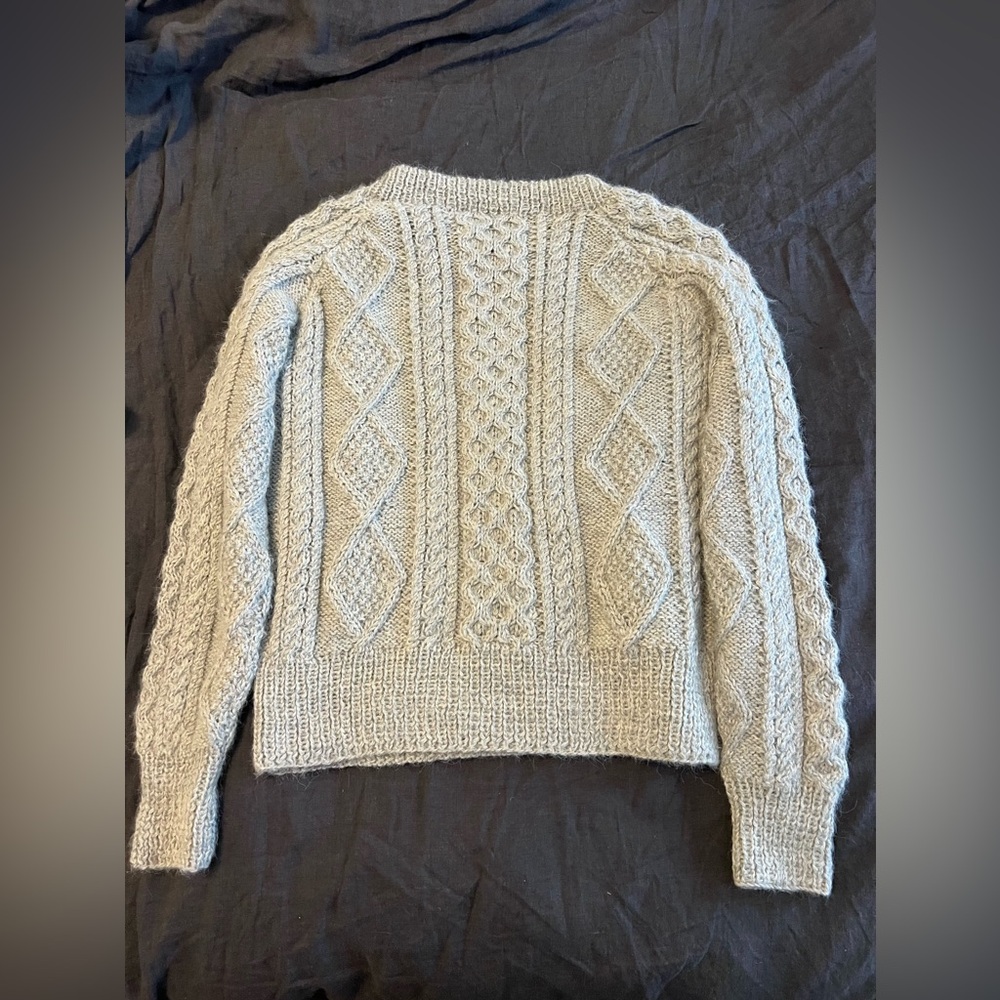 100% Alpaca Cable Knit Sweater - Picture 3 of 5